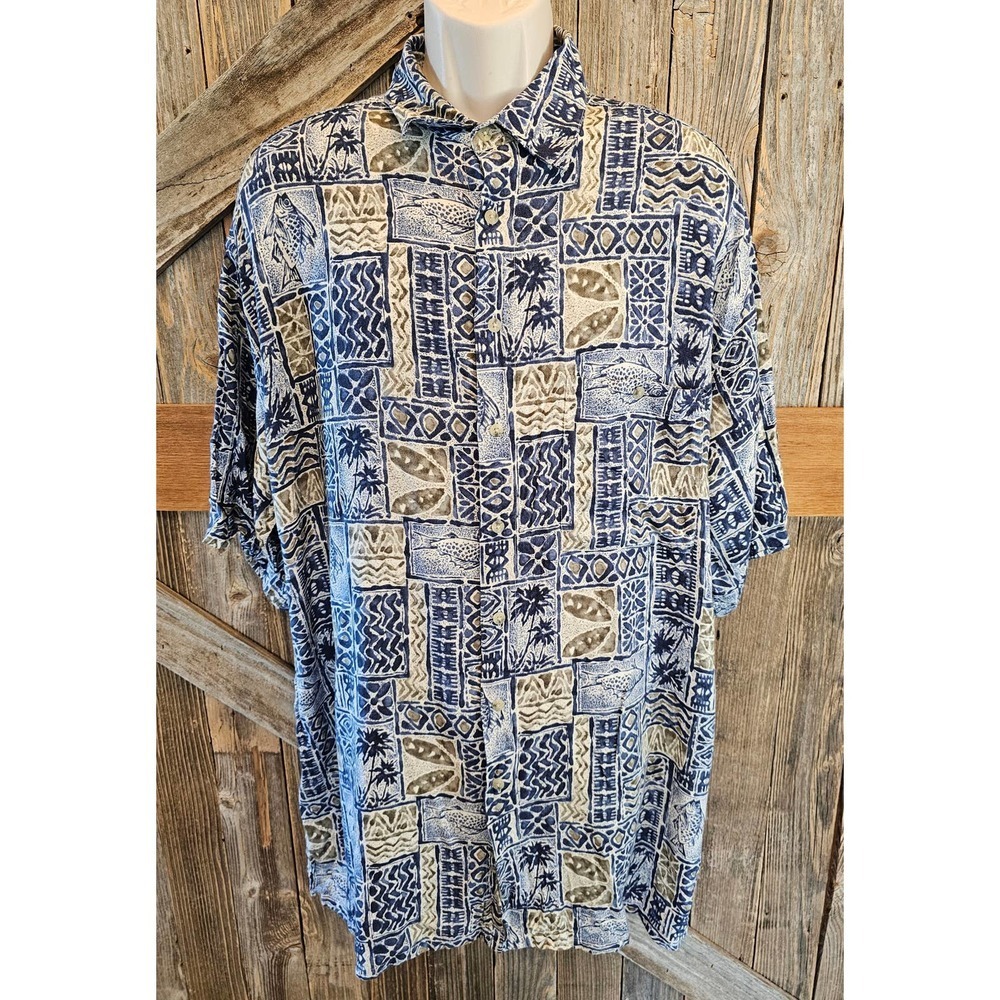 Campia moda XlT TALL hawaiin button up short sleeve aloha vacation